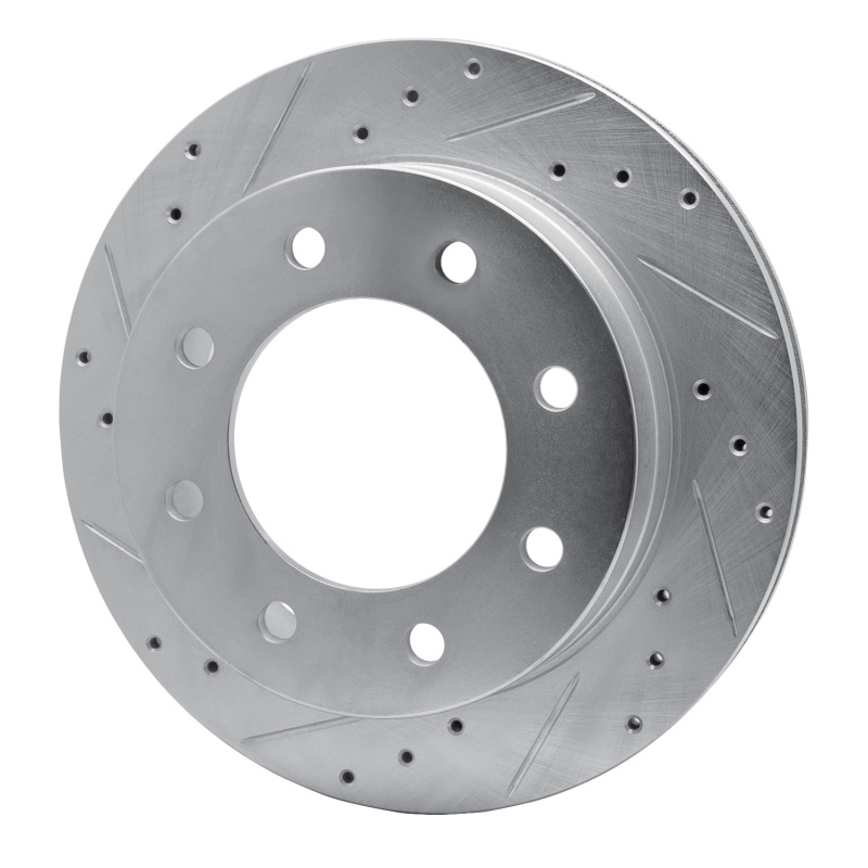 Chevrolet Silverado 1500 Brake Rotor (1) - Rear Left - R1 Concepts - Drilled & Slotted - Silver - `03-`05
